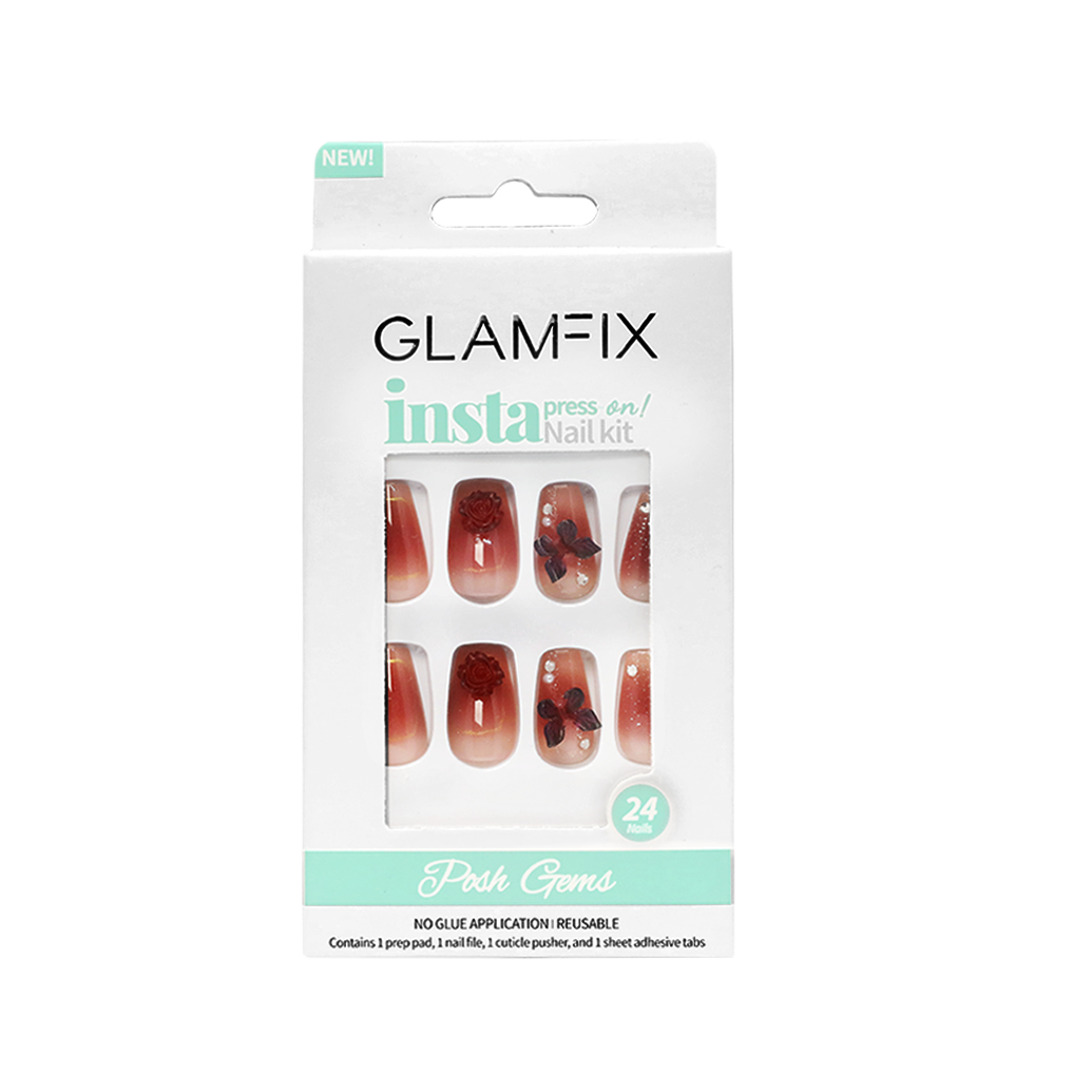 Press-on Nail Kit Posh Gems 01