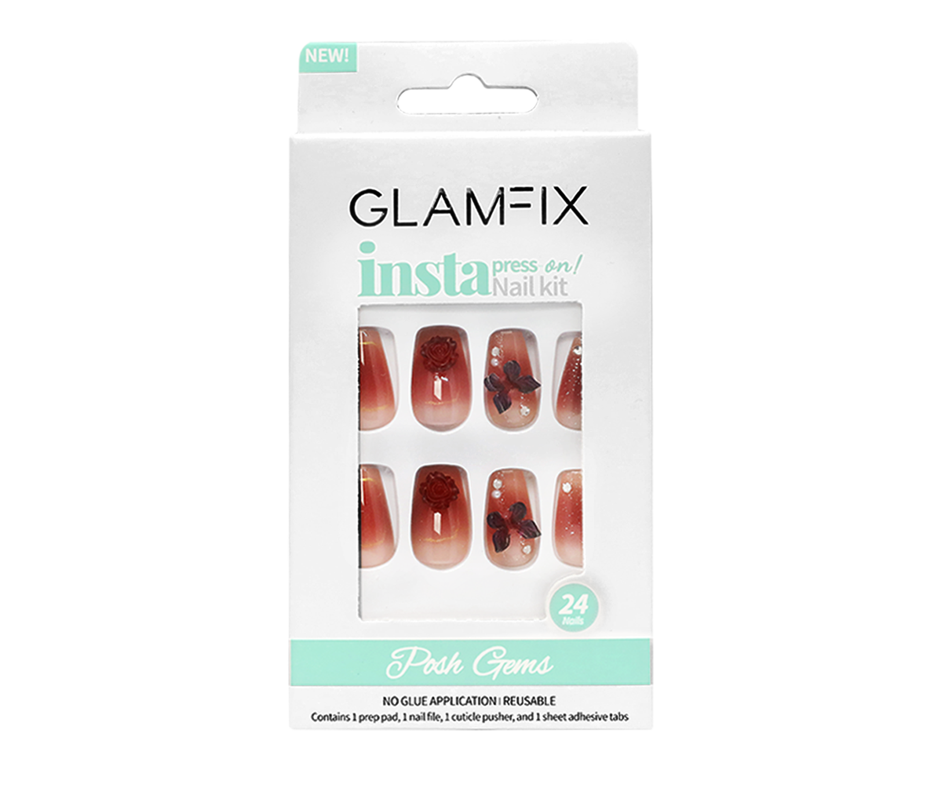 Press-on Nail Kit Posh Gems 01