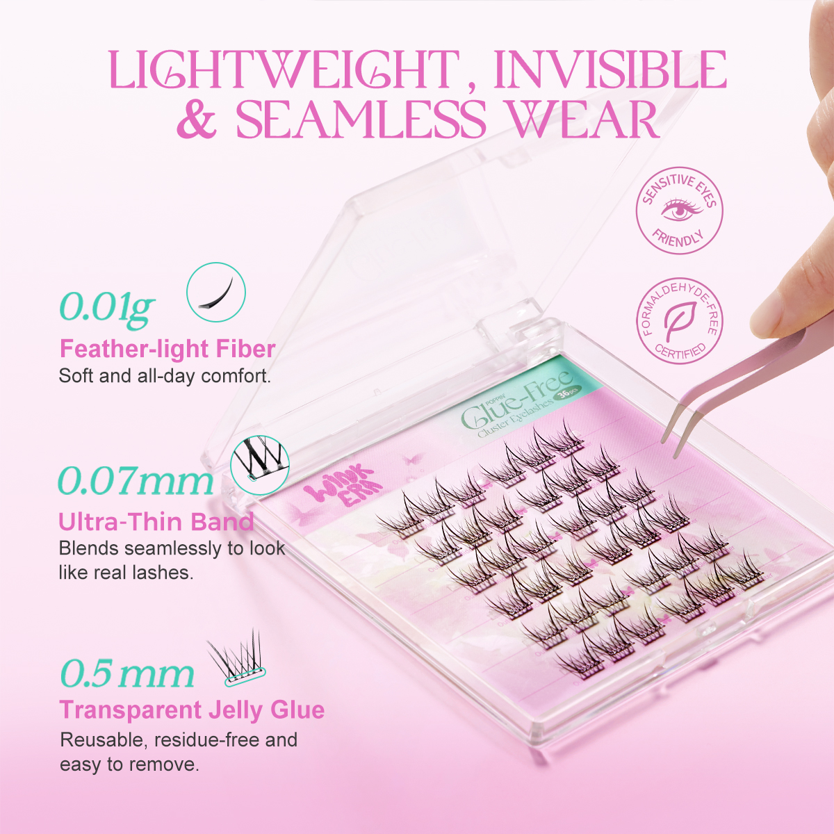  Poppin' Glue-Free Cluster Eyelashes