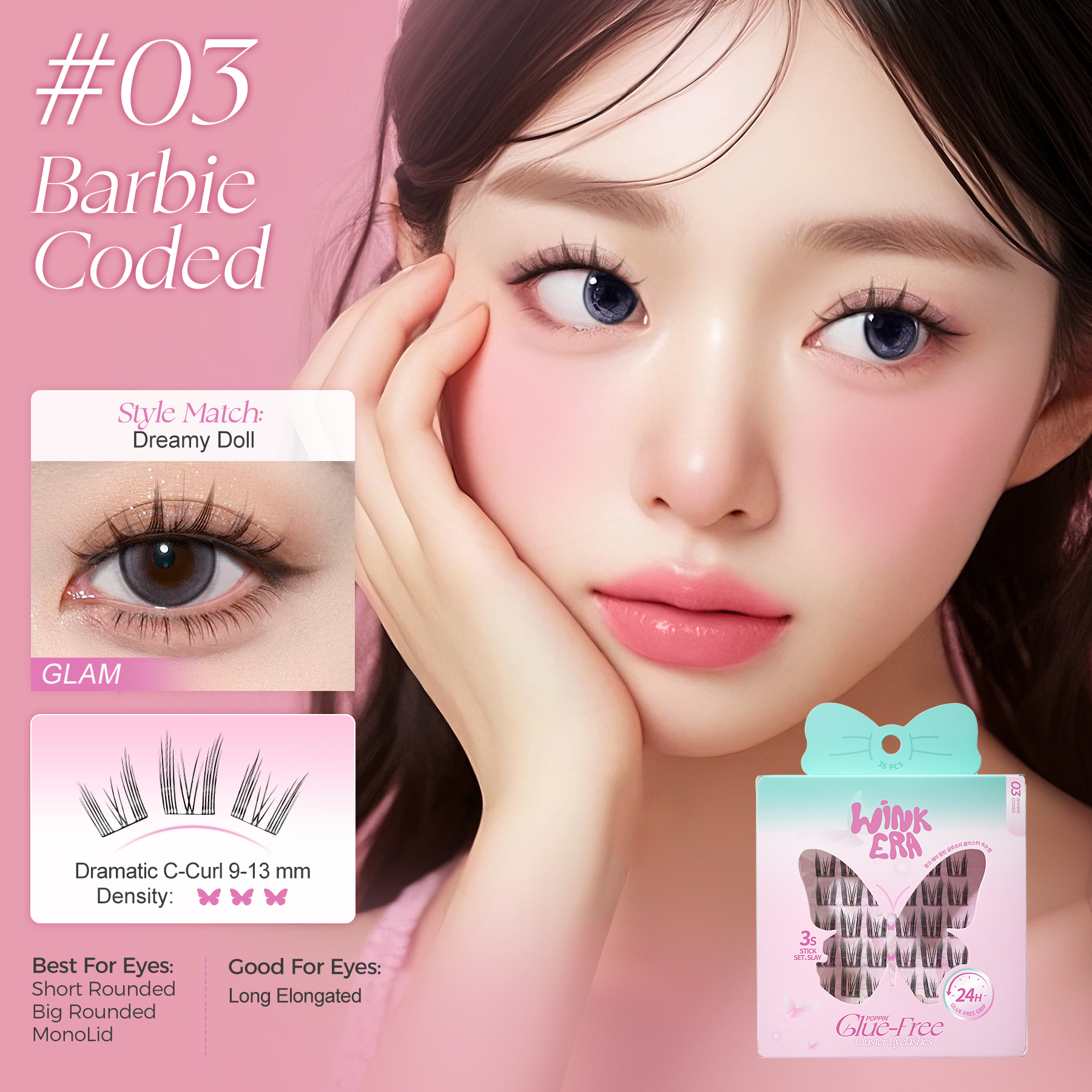  Poppin' Glue-Free Cluster Eyelashes