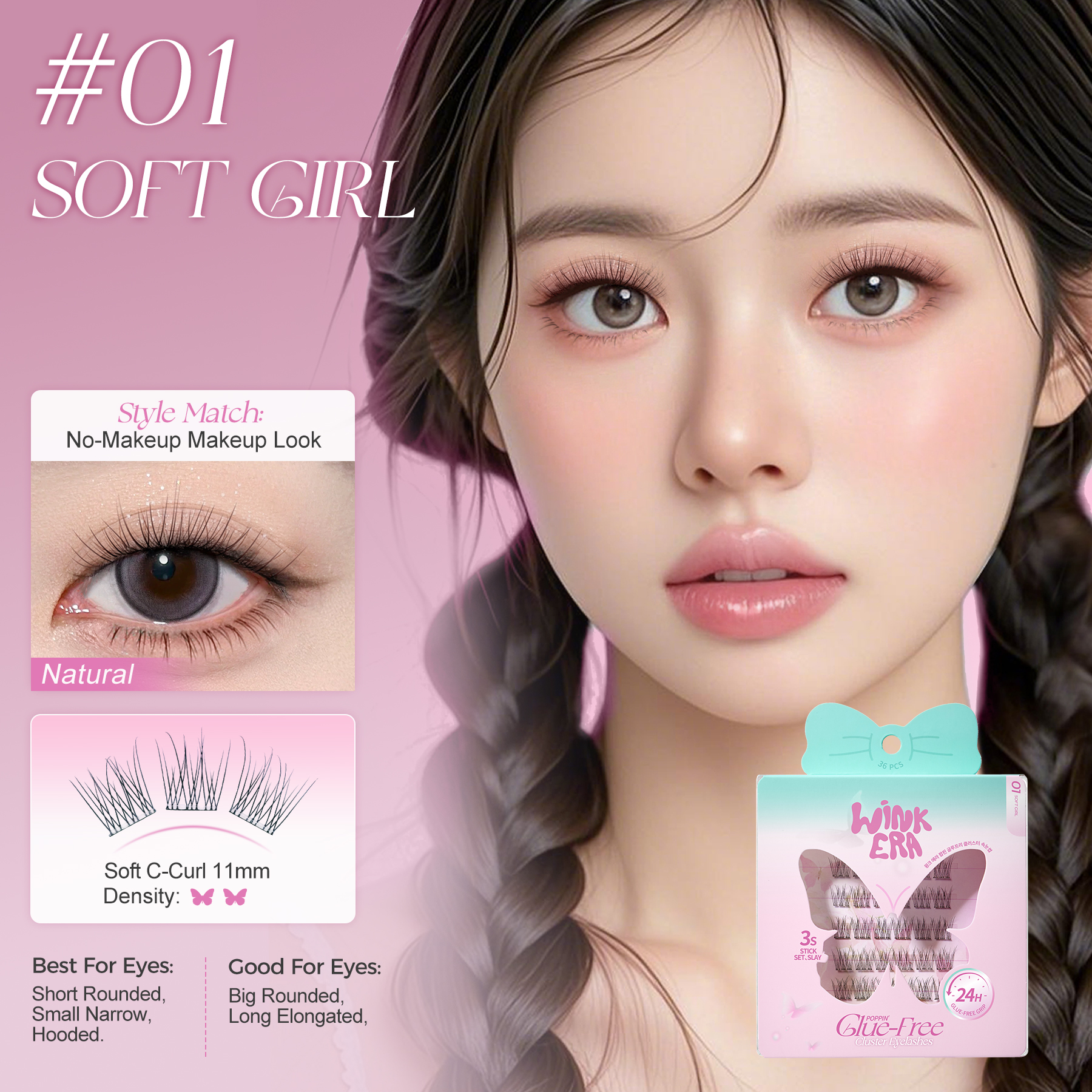  Poppin' Glue-Free Cluster Eyelashes