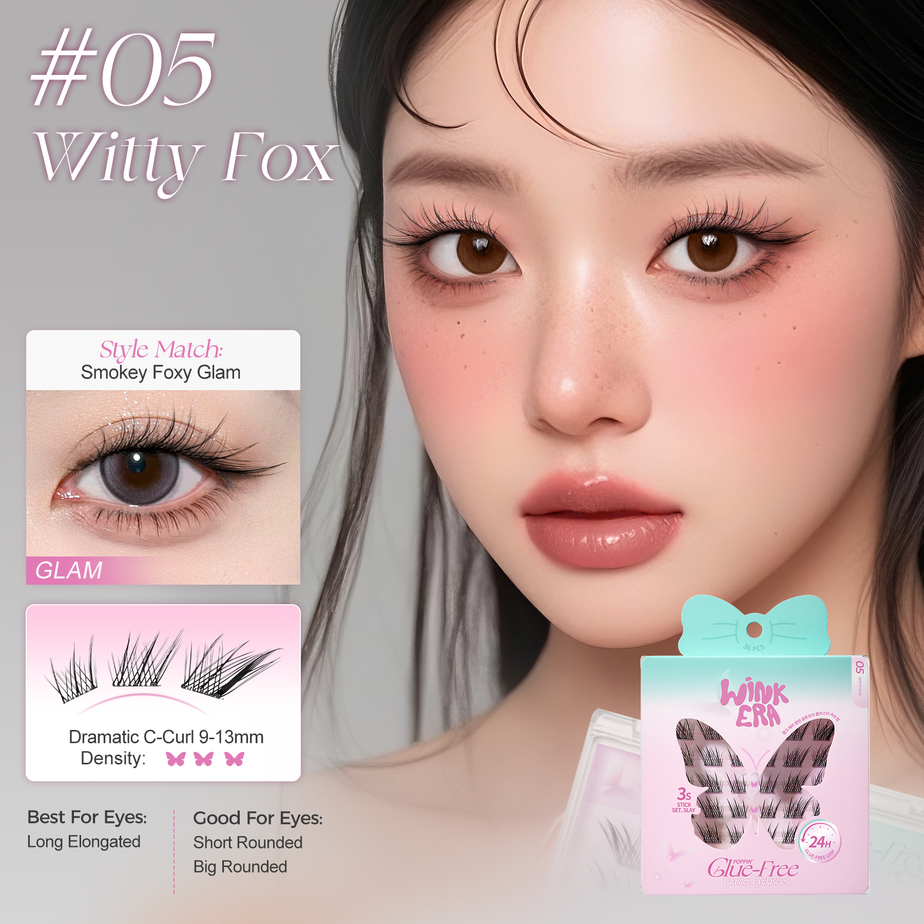  Poppin' Glue-Free Cluster Eyelashes