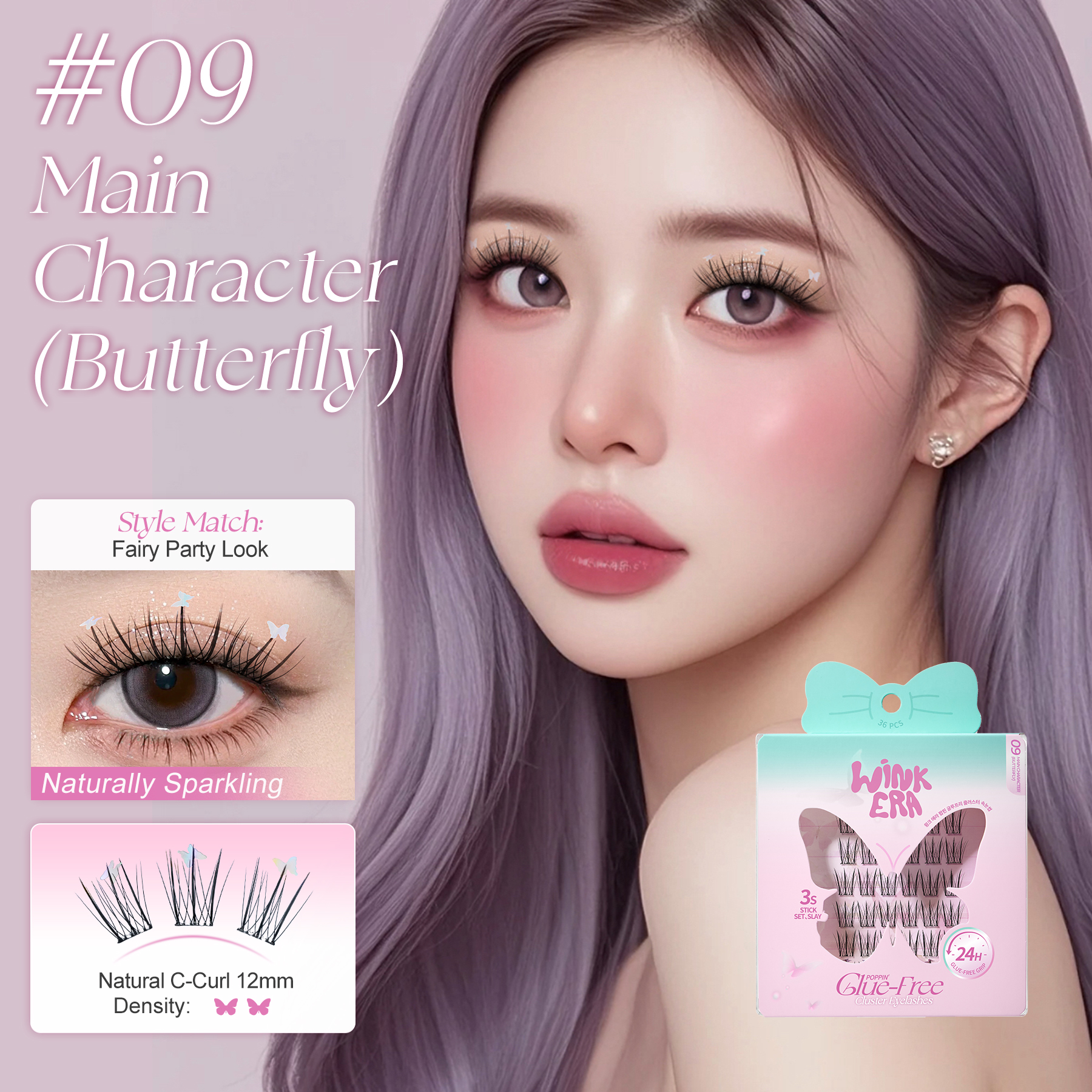  Poppin' Glue-Free Cluster Eyelashes