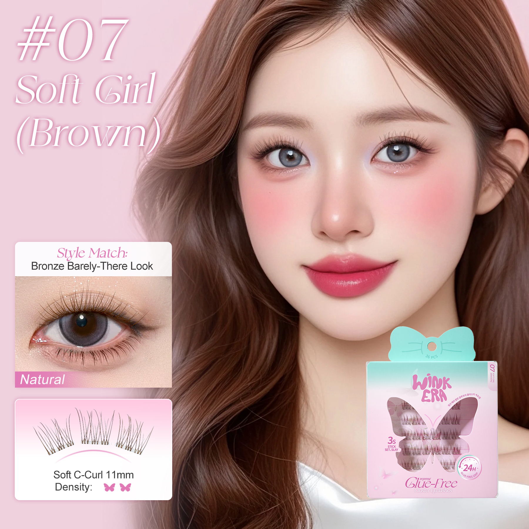  Poppin' Glue-Free Cluster Eyelashes