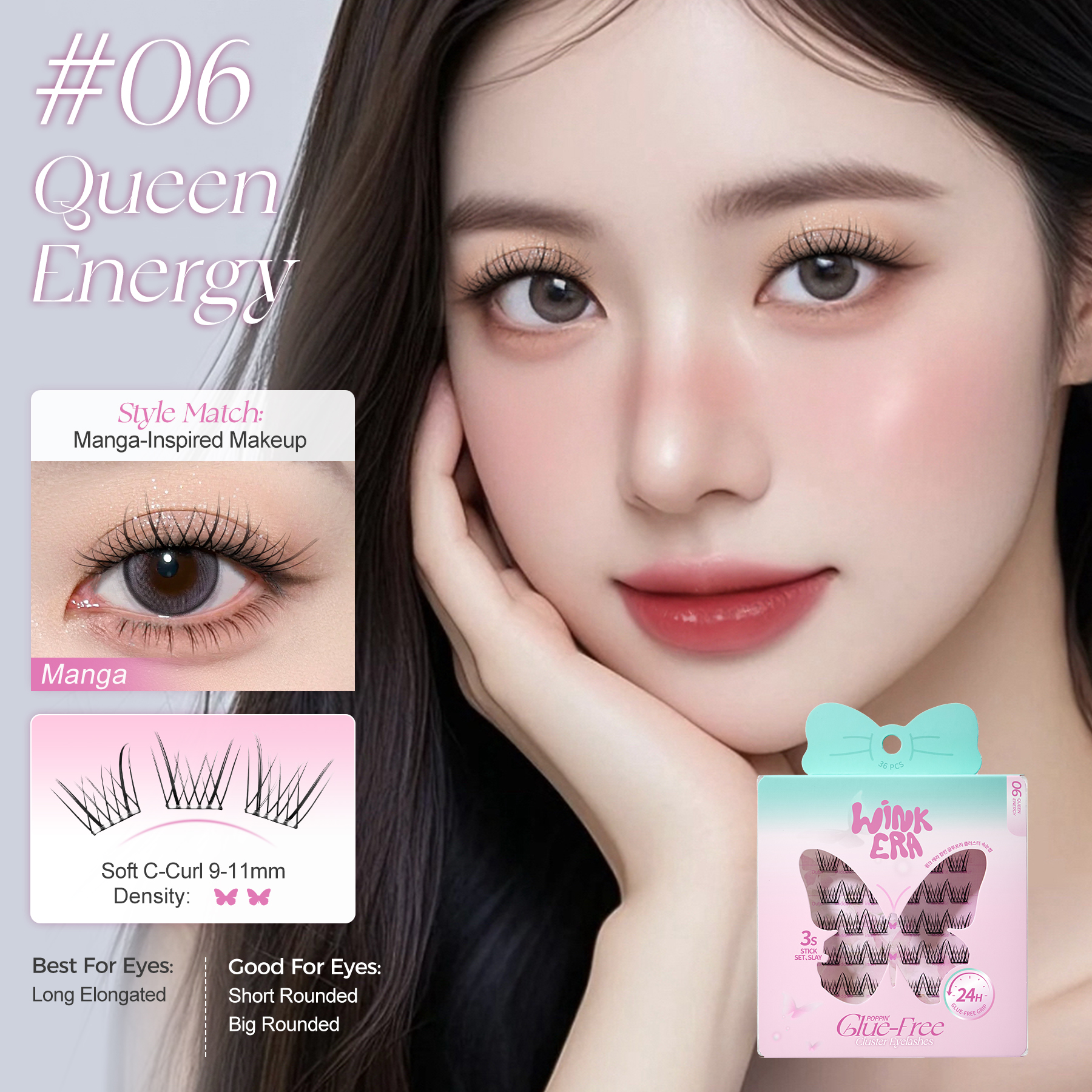  Poppin' Glue-Free Cluster Eyelashes