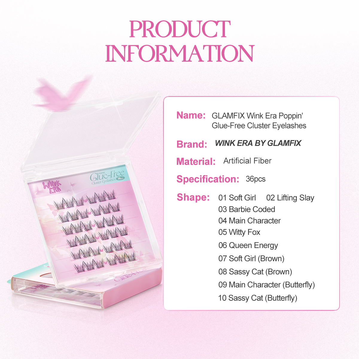  Poppin' Glue-Free Cluster Eyelashes
