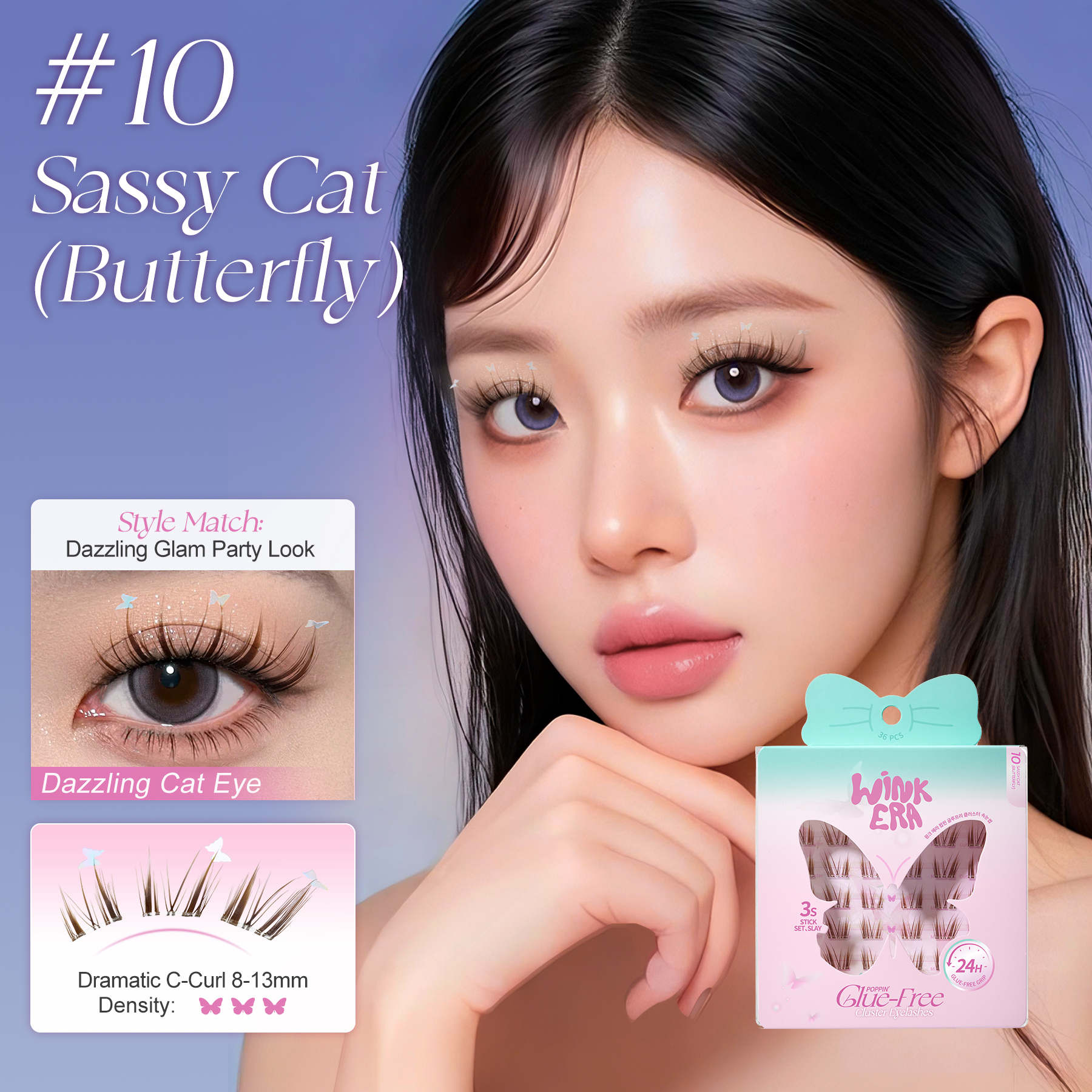  Poppin' Glue-Free Cluster Eyelashes