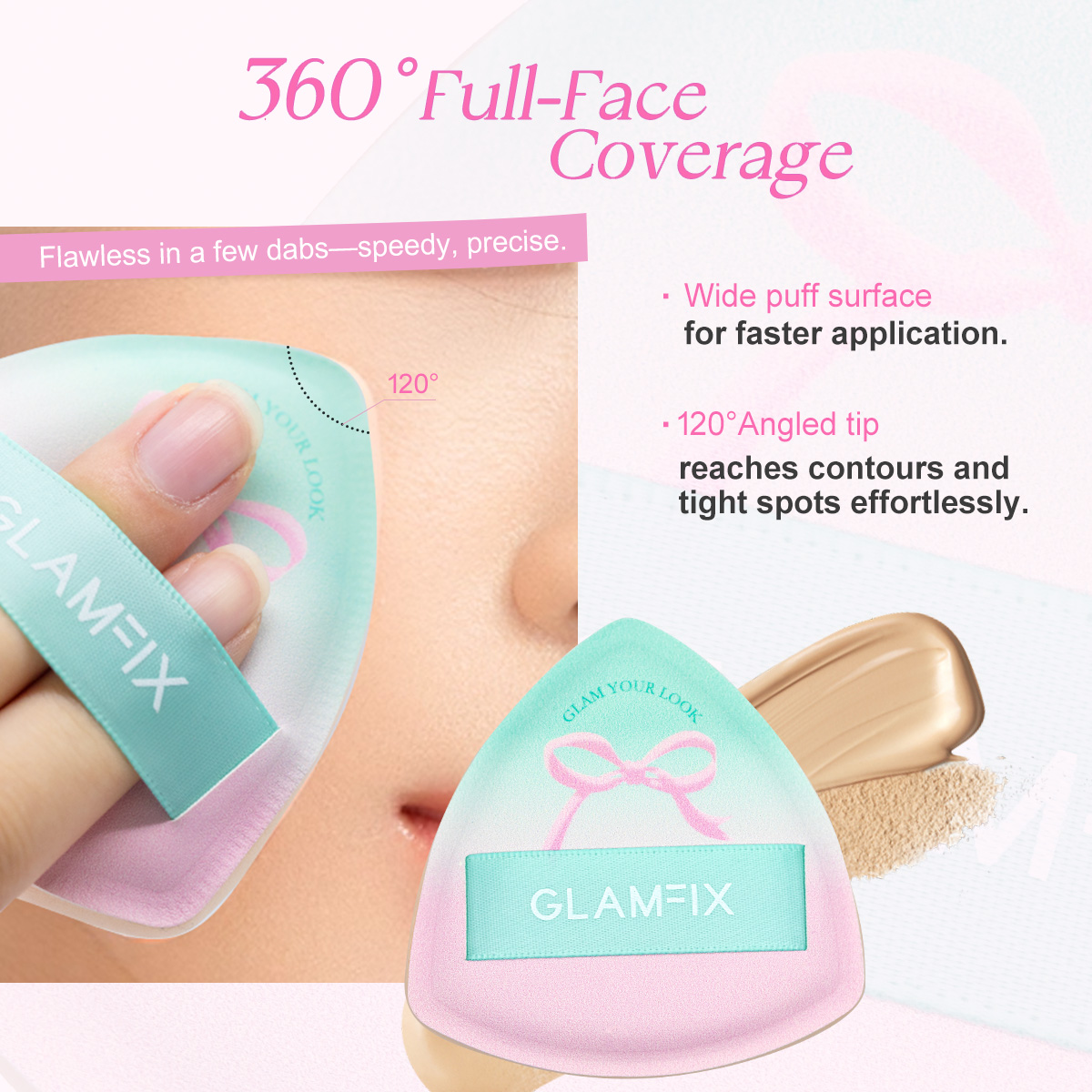 Glam My Look Marshmallow Foundation Puff - Teardrop