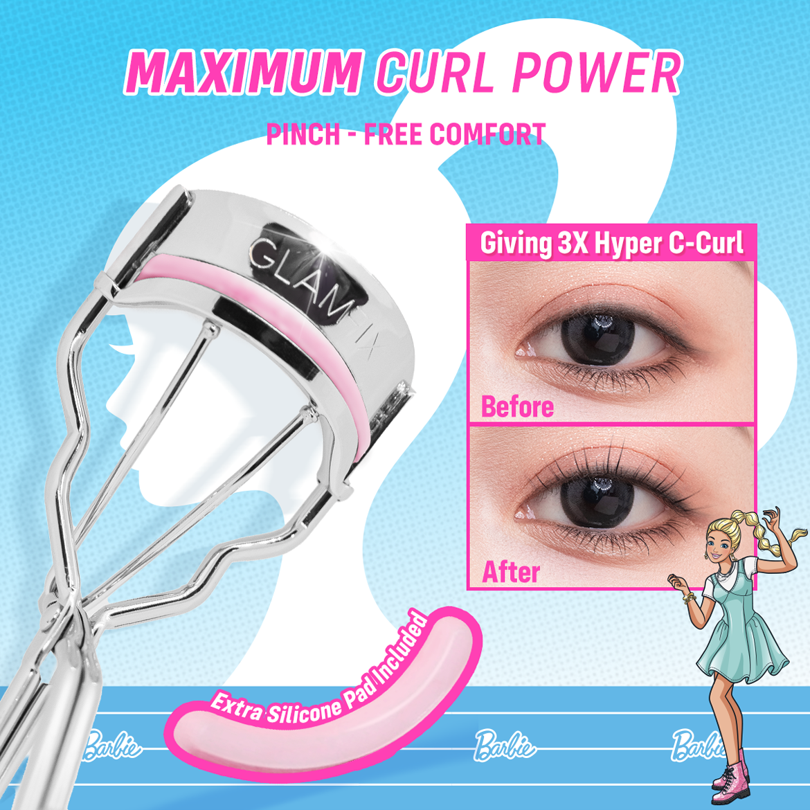 GLAM MY LASH Curler - Maxi Curl - Barbie Collection