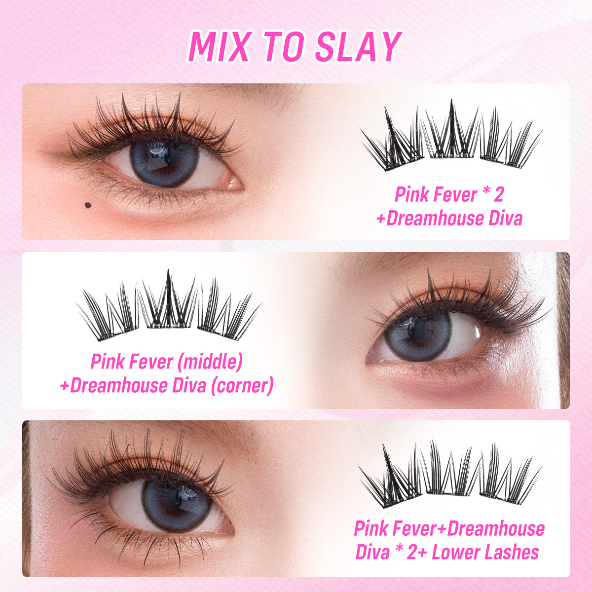 WINK ERA  Remix Glue-Free Cluster Eyelashes Set-Barbie Collection