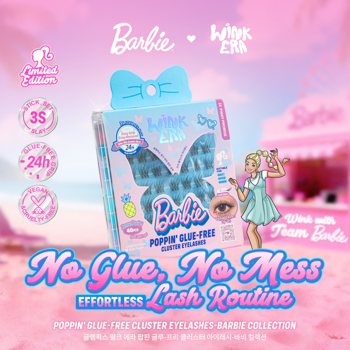 WINK ERA Poppin' Glue-Free Cluster Eyelashes - Barbie Collection
