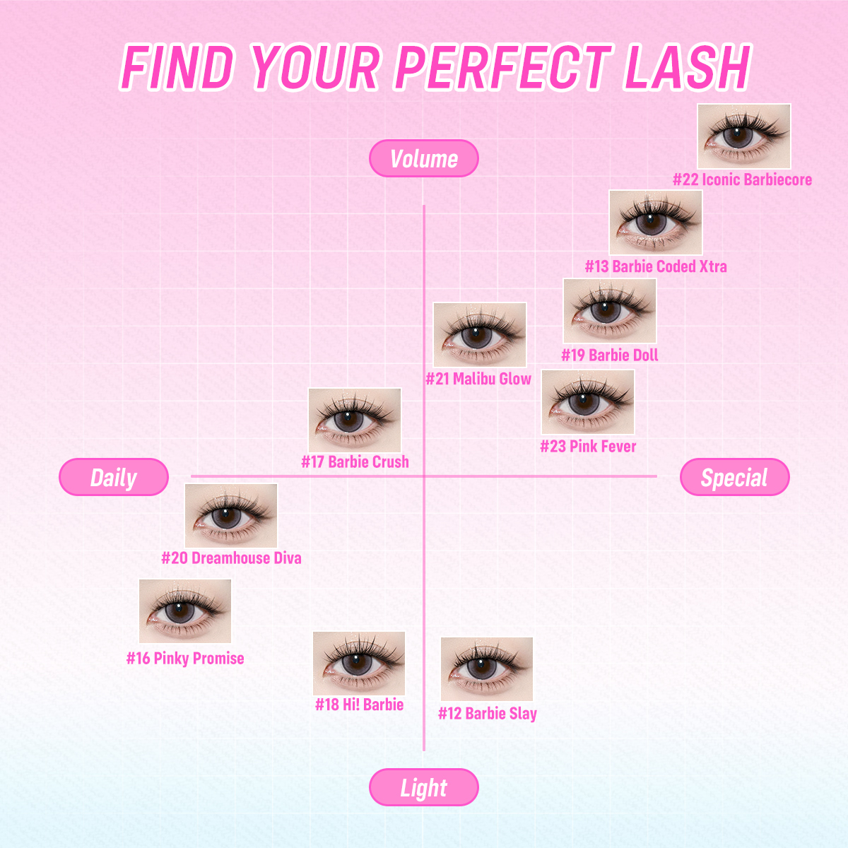 WINK ERA Poppin' Glue - Free Cluster Eyelashes-Barbie Collection