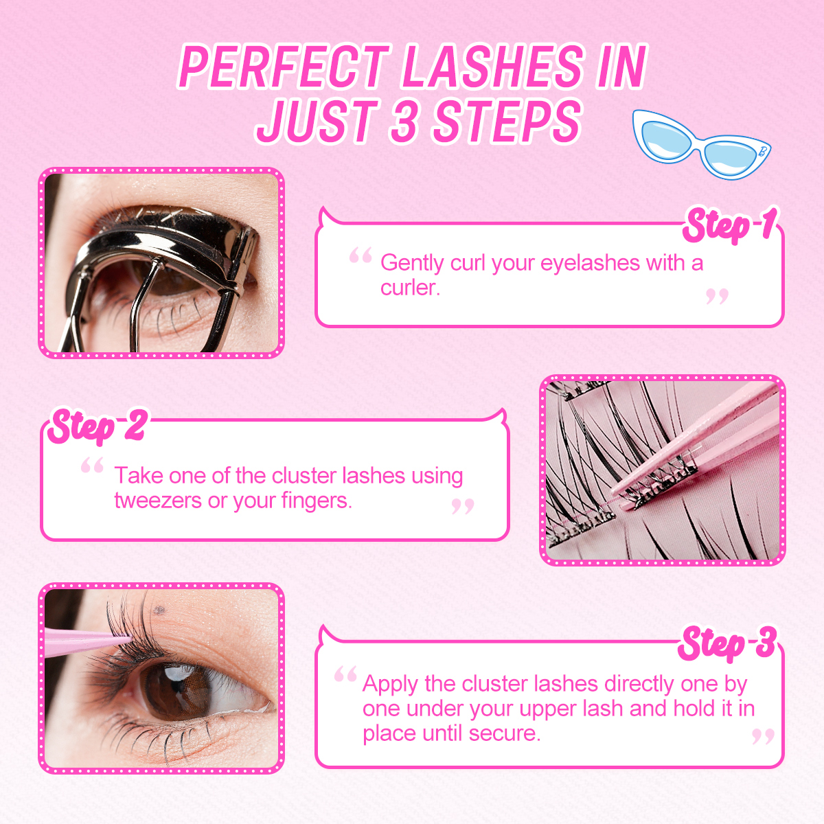 WINK ERA Poppin' Glue-Free Cluster Eyelashes - Barbie Collection