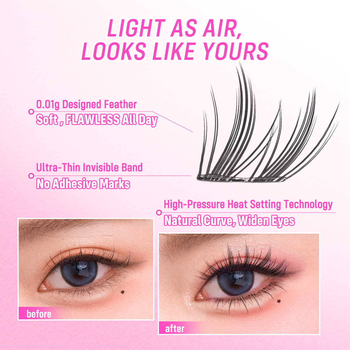 WINK ERA  Remix Glue-Free Cluster Eyelashes Set-Barbie Collection