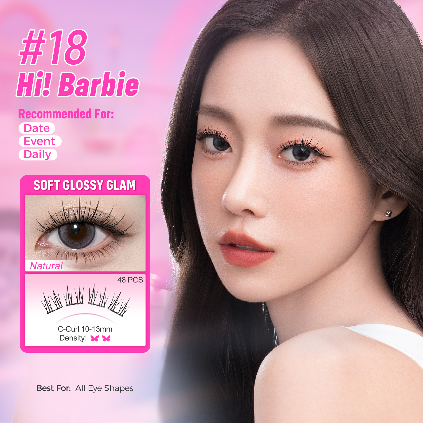 WINK ERA Poppin' Glue - Free Cluster Eyelashes-Barbie Collection